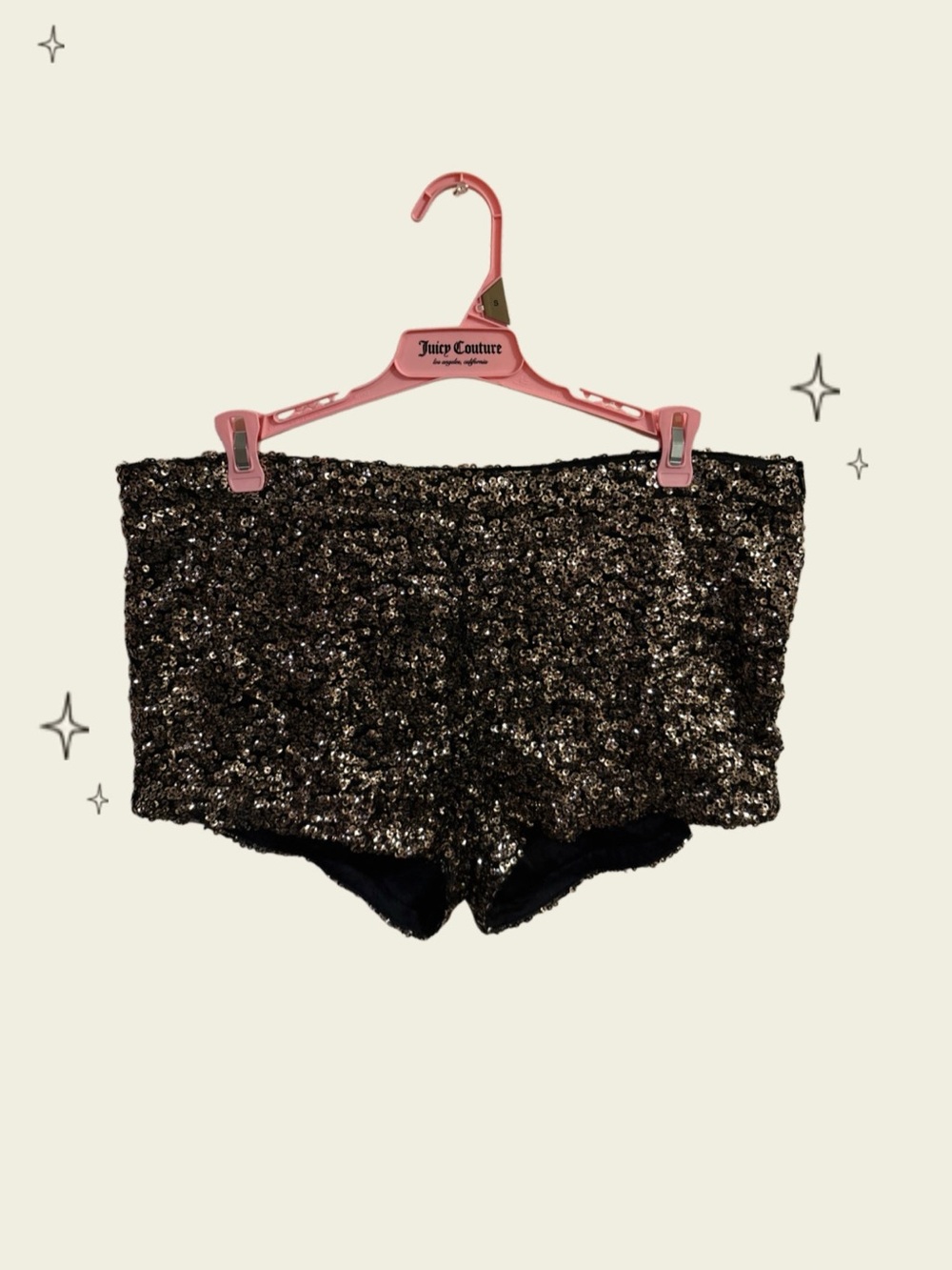 Juicy Couture Black Sequin Bike Shorts